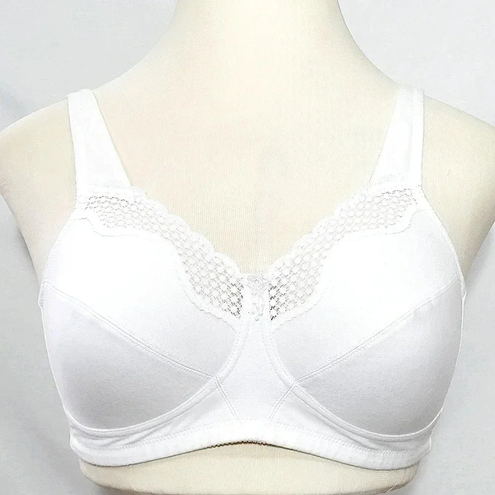 36B Exquisite Form 535 Cotton Wire Free Bra White  New without‎ Tags